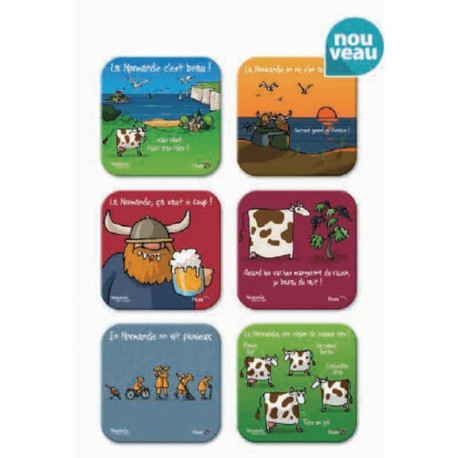 Lot de 6 Sous-verres n°4 (Ca vaut le coup)