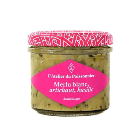 Tartinable de Merlu blanc, artichaut, basilic, pot de 90g