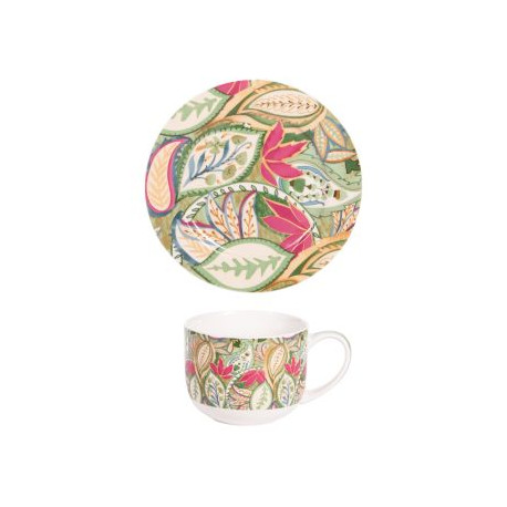 Coffret déjeuner + assiette Cachemire 47cl