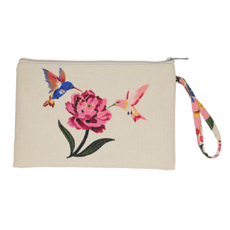 Pochette Rectangulaire Pivoines et Colibris
