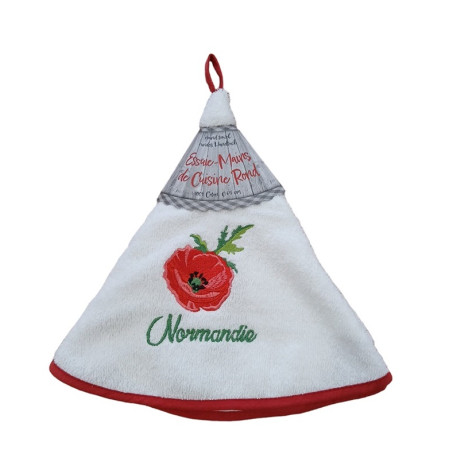 Essuie Mains Rond Normandie Coquelicot