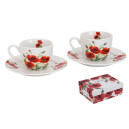 Coffret 2 Tasses expresso 110mL Coquelicots Jardin de Thé