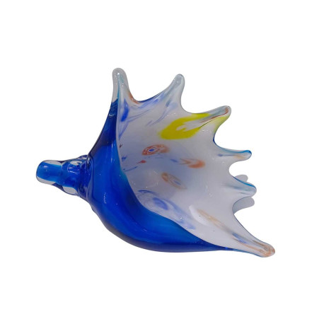 Coquillage Conch Bleu en Verre