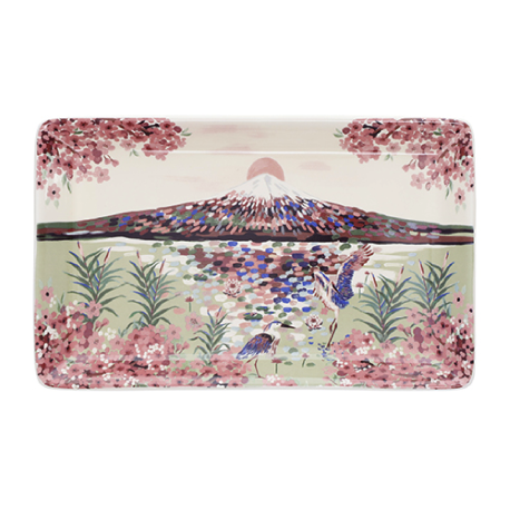 Vide Poche en porcelaine Fleurs de Fuji