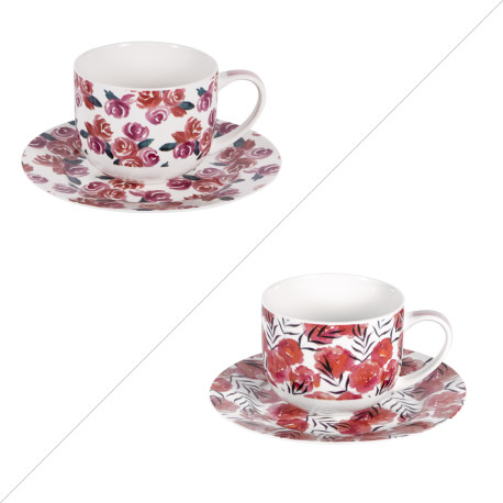 Coffret 1 déjeuner + 1 assiette Rosalia 47cl