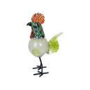 Coq Vert en Verre Galli H 28cm