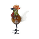 Coq Marron en Verre Galli H 28cm