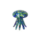 Poulpe en verre Bleu 12x12x14cm
