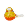 Oiseau en Verre Jaune Pivoli 16x8x11cm