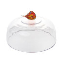Cloche sur Pied Oiseau en verre 30cm