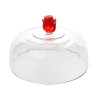 Cloche sur Pied Rose en verre 30cm