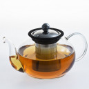 Théière 1 l borosilicate décor noir