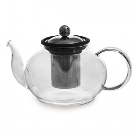 Théière 1 l borosilicate décor noir