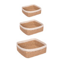 Panier Carré Fibres Naturelles Liserai Blanc 21cm