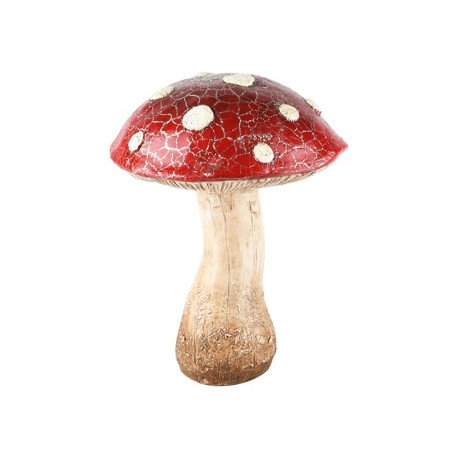 Champignon Pointillé Rouge et Blanc 15x15x19cm
