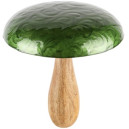 Champignon "Blurry Green" Bois/émaille 21x21x23cm