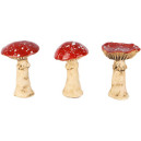 Champignon Rouge/Naturel Céramique 7x7x12cm