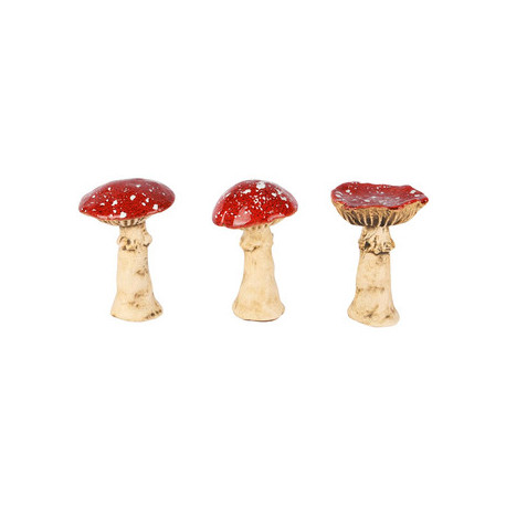 Champignon Rouge/Naturel Céramique 7x7x12cm