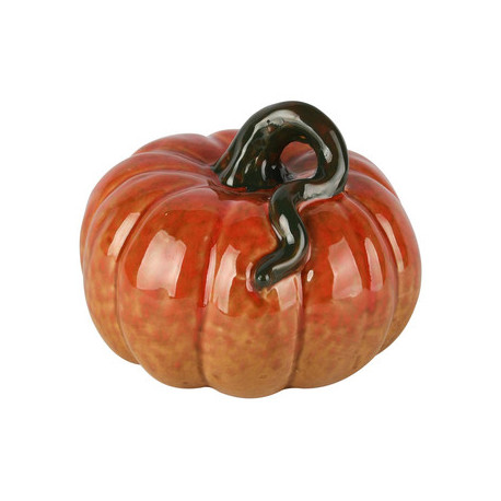 Citrouille Orange/Vert Porcelaine 16x15x11cm