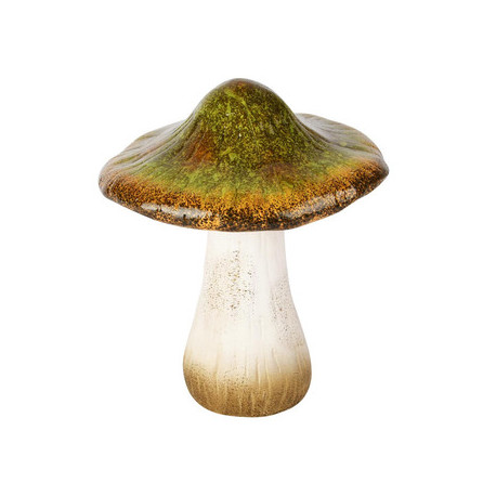 Champignon Vert/Blanc Céramique 16x16x18cm
