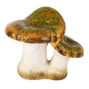 Duo Champignon Vert/Blanc Céramique 13x10x11cm
