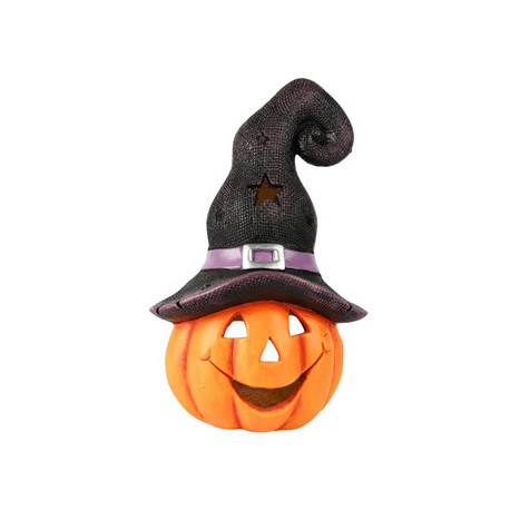 Photophore Citrouille Chapeau 22x18x35cm