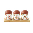 Ensemble 3 petits Pots à sauce Automne 22x8x9cm