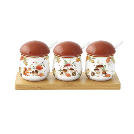 Ensemble 3 petits Pots à sauce Automne 22x8x9cm