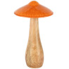 Champignon Orange Bois/métal 11x11x20cm