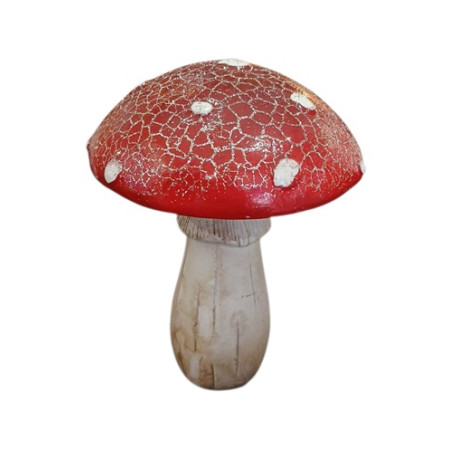 Champignon Pointillé Rouge et Blanc 9x9x12cm