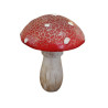 Champignon Pointillé Rouge et Blanc 9x9x12cm