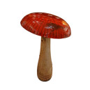 Champignon "Ruby Red" Bois/émaille 14x14x25cm