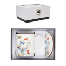 Coffret Mug 280mL et Sous Tasse Portfolio Papillons