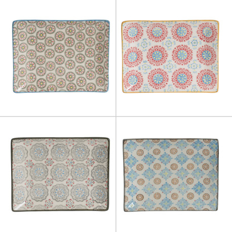 Plat Rectangle Bohème 21x27cm