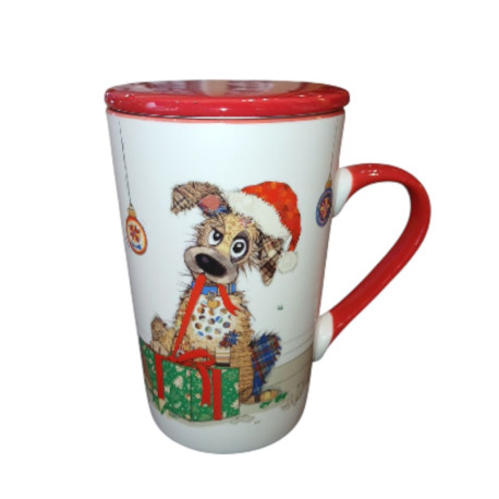 Mug Tisanière 435mL Kook Noël Chien