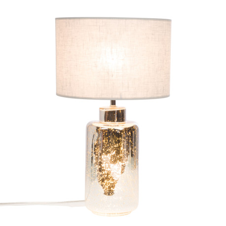 Lampe Jade Abat-Jour Lin Cendre