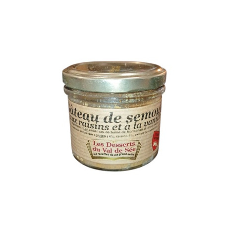 Gâteau de semoule aux raisins et à la vanille - Pot de 90g