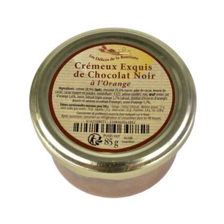 Crémeux Exquis de Chocolat Noir à l'Orange - 85g