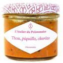 Rillettes de thon, piquillo, chorizo, pot de 90g