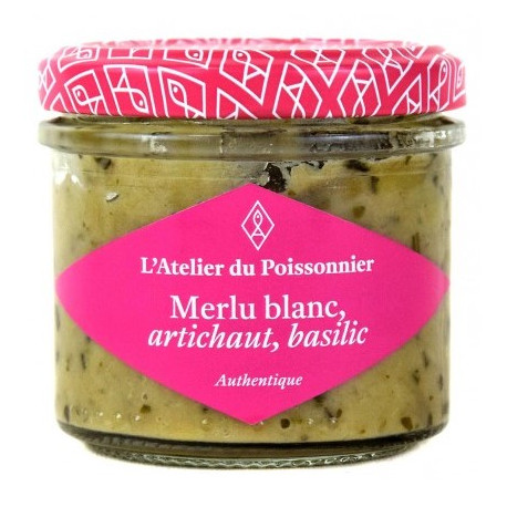 Tartinable de Merlu blanc, artichaut, basilic, pot de 90 g