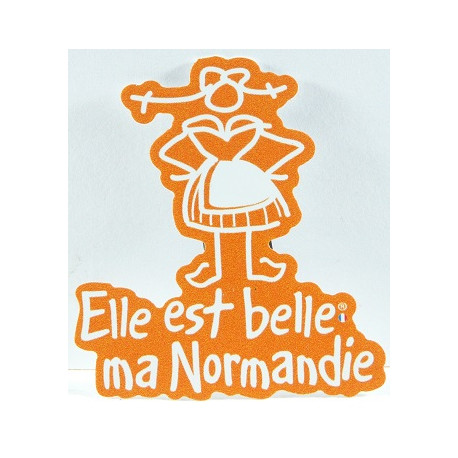 Magnet "Elle est belle ma Normandie" -  orange