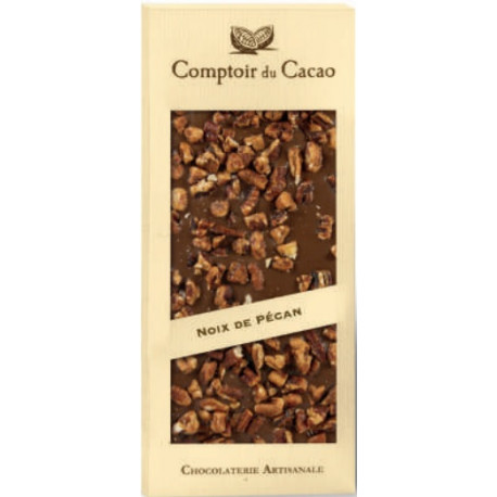 Tablette Chocolat Lait Noix de Pécan Caramélisées 90g