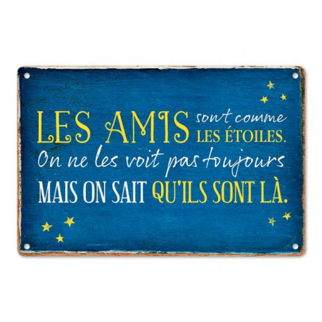 Plaque Métal "Les Amis Les Etoiles"