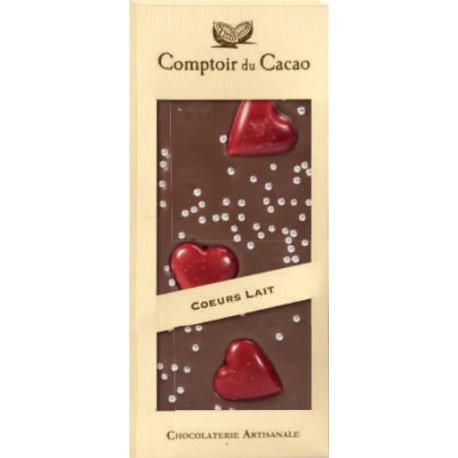 Tablette Chocolat Lait Coeur 90g