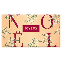 Tablette Chocolat Lait 40g "Joyeux Noël Floral"