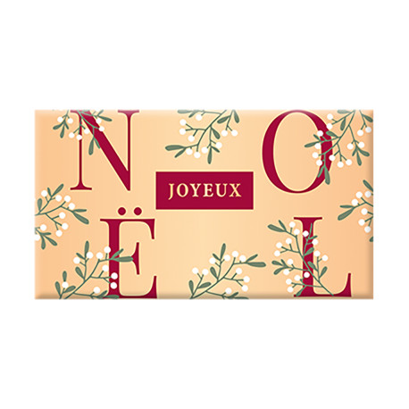 Tablette Chocolat Lait 40g "Joyeux Noël Floral"