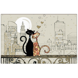 Set de Table Bug Art Chats Amoureux Skyline