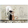 Set de Table Bug Art Chats Amoureux Skyline