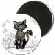 Magnet Rond Kook Chat Noir