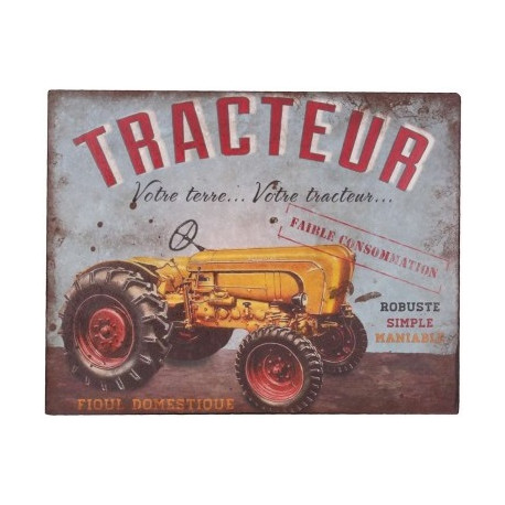 Plaque Métal "Tracteur"